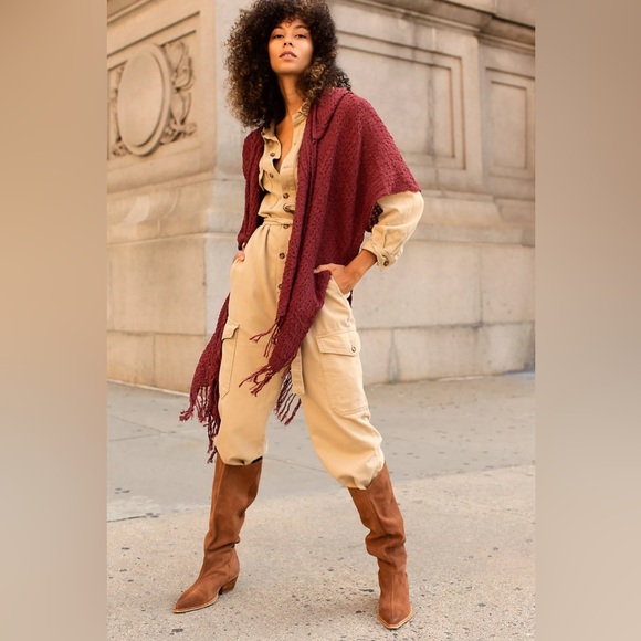 Free People Vida Woven Hooded Kimono in Mars OS - Picture 2 of 7